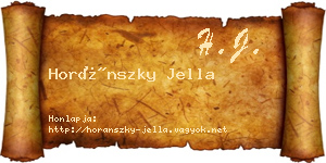 Horánszky Jella névjegykártya